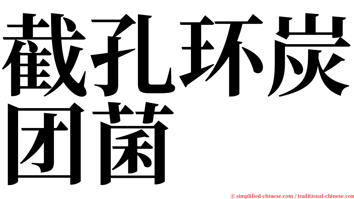 截孔环炭团菌 serif font