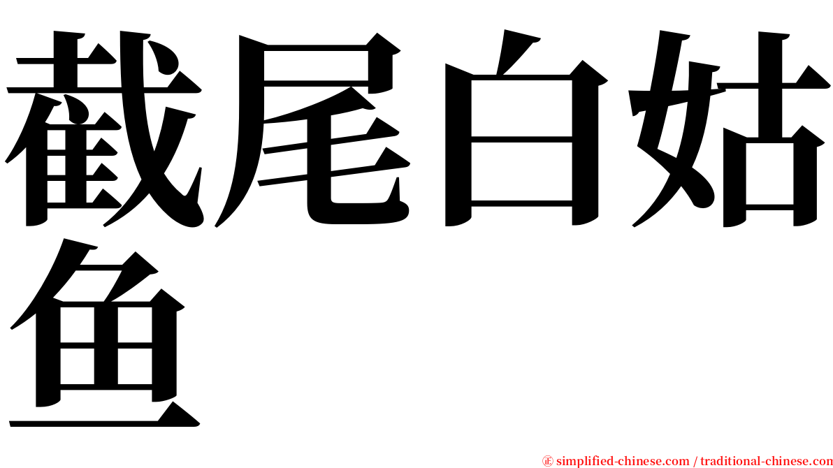 截尾白姑鱼 serif font