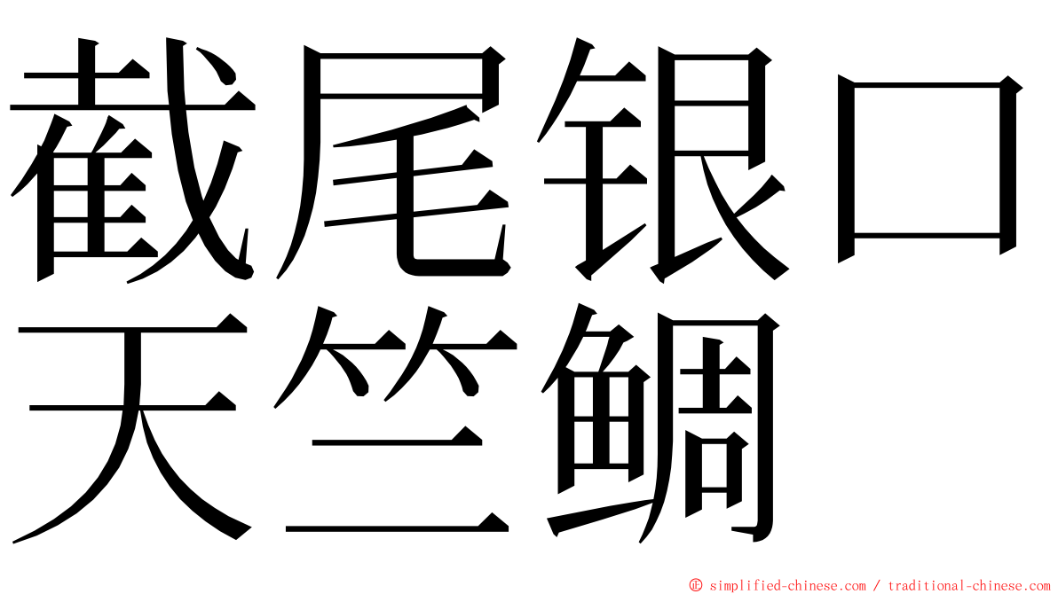 截尾银口天竺鲷 ming font