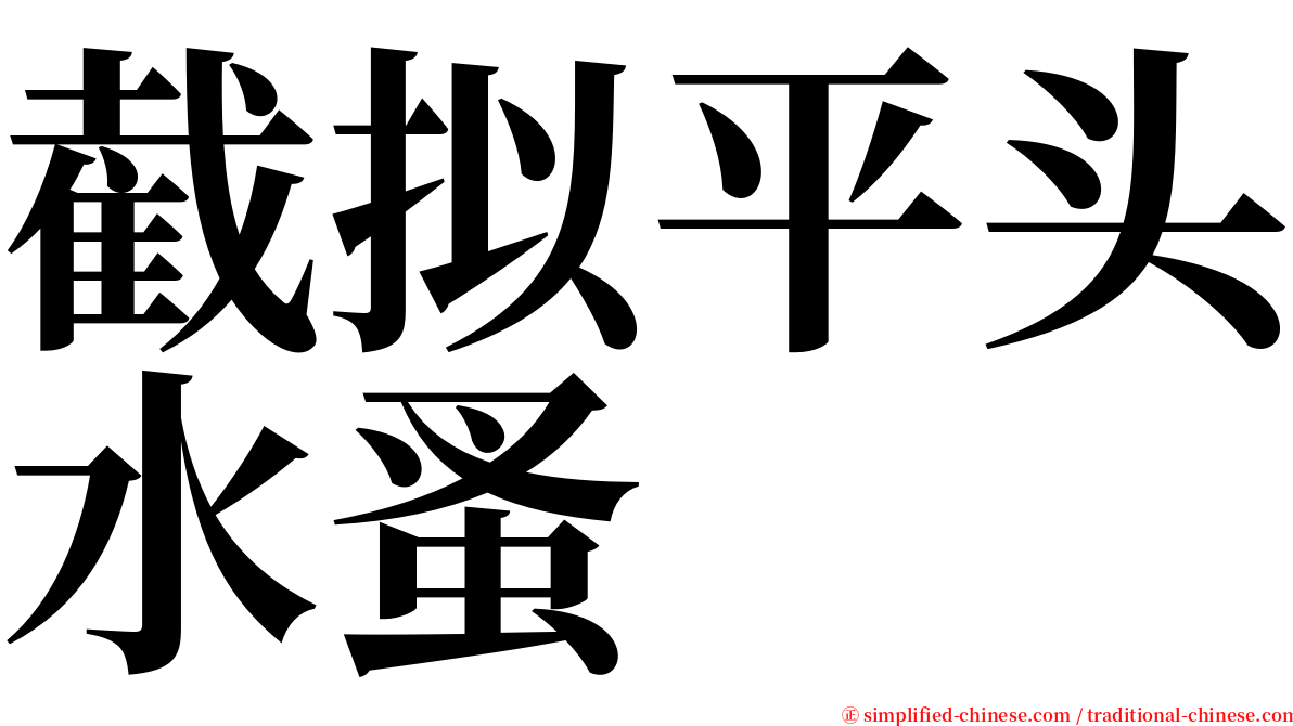 截拟平头水蚤 serif font