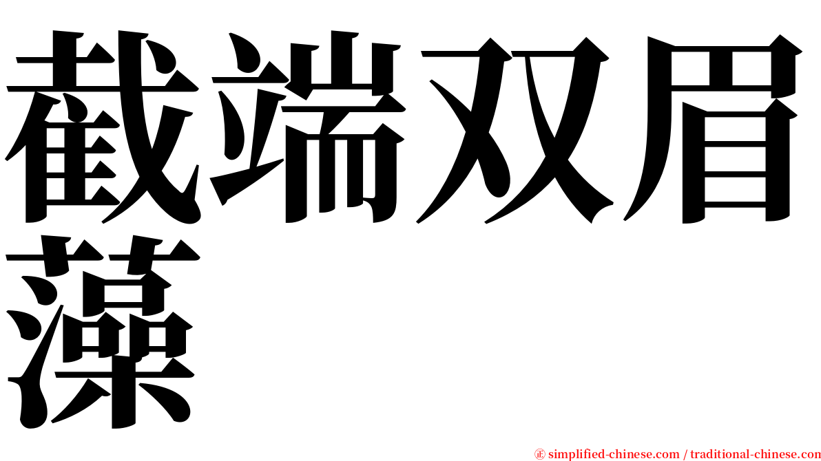 截端双眉藻 serif font