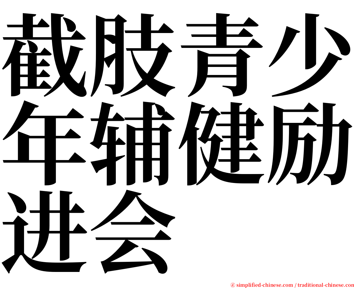 截肢青少年辅健励进会 serif font