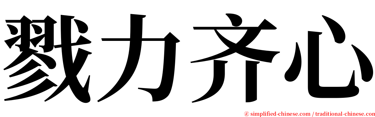 戮力齐心 serif font