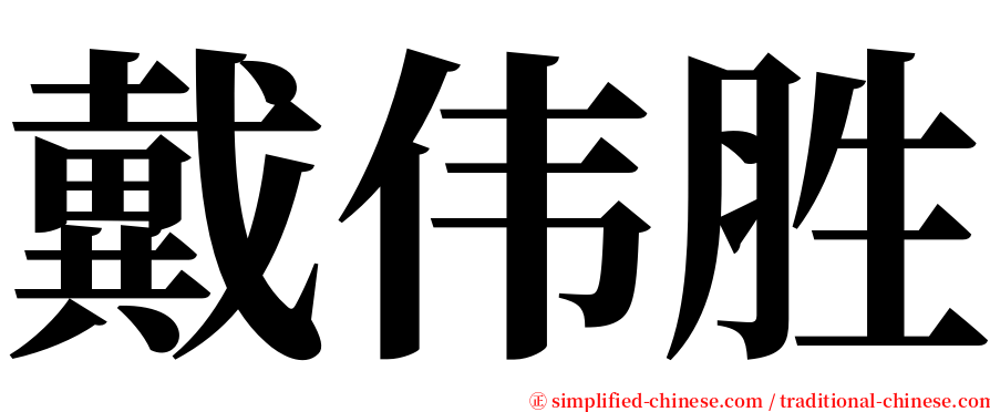 戴伟胜 serif font