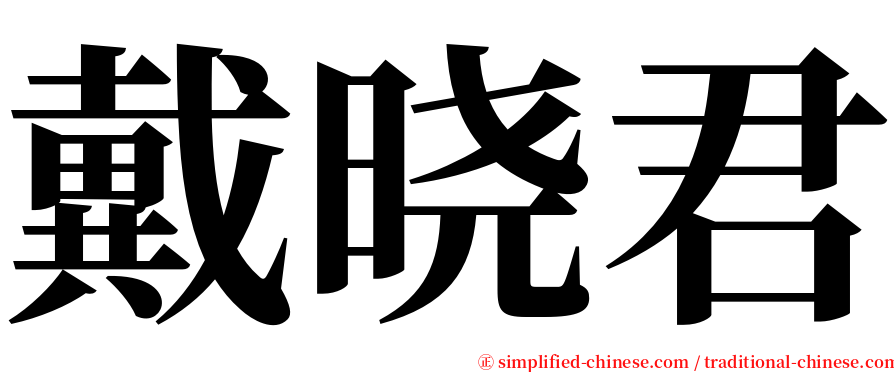 戴晓君 serif font