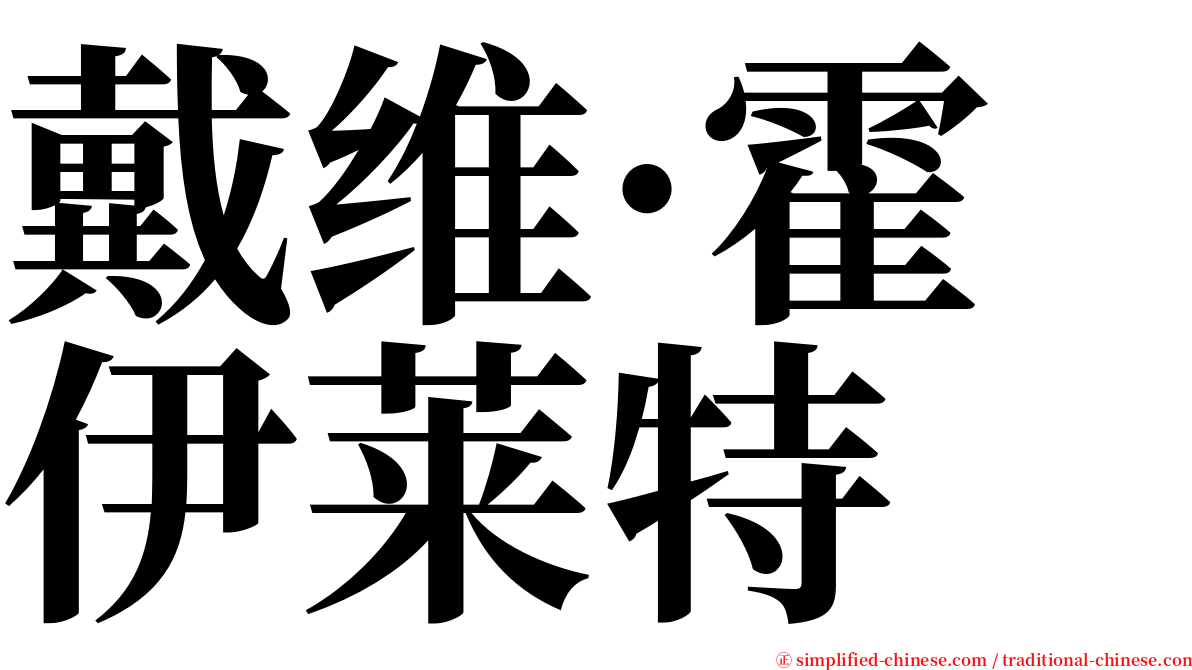 戴维·霍伊莱特 serif font