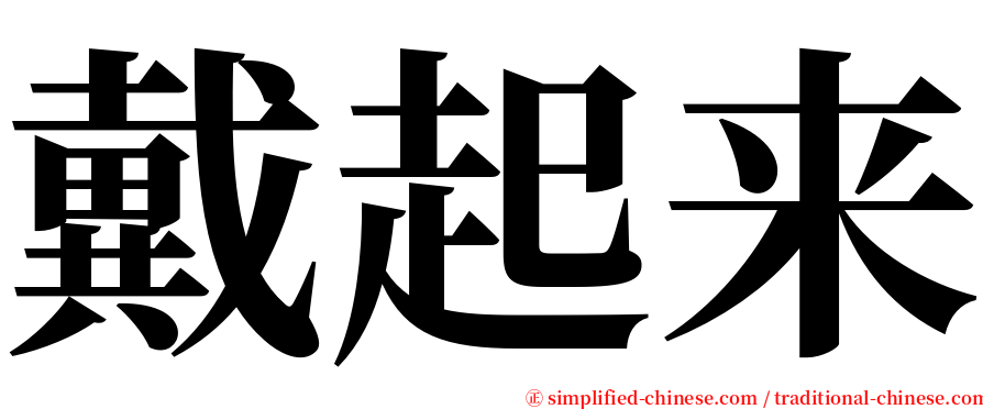 戴起来 serif font