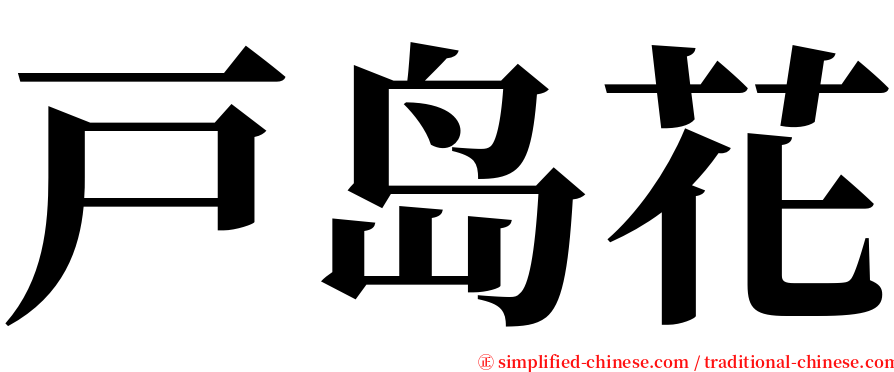 戸岛花 serif font