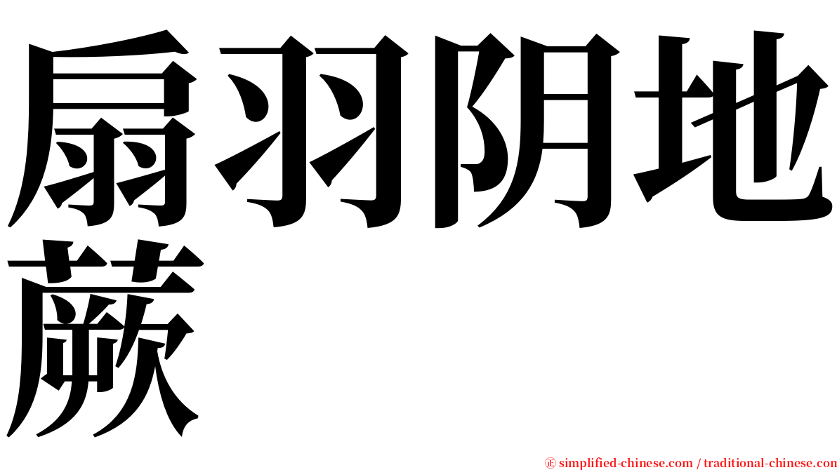 扇羽阴地蕨 serif font