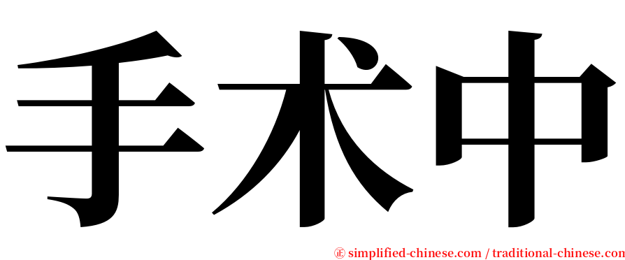 手术中 serif font