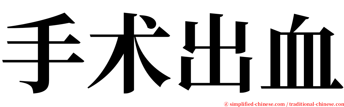 手术出血 serif font