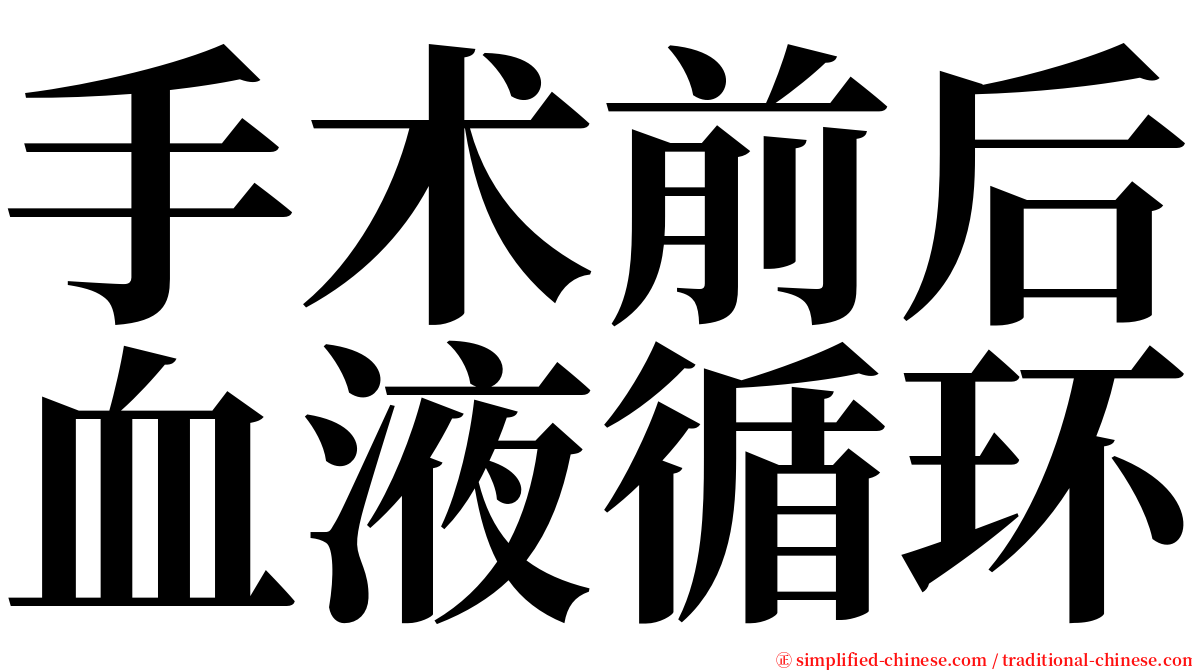 手术前后血液循环 serif font