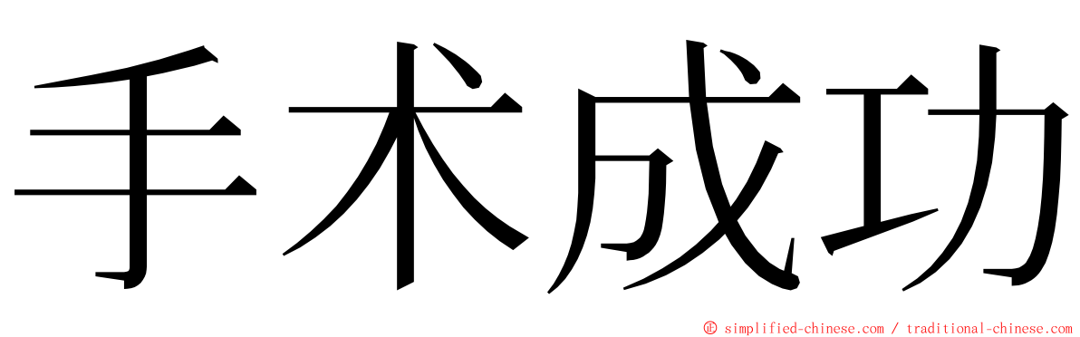 手术成功 ming font