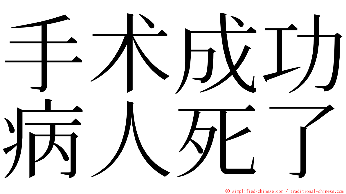 手术成功病人死了 ming font