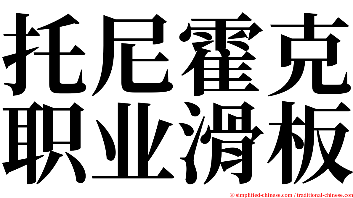 托尼霍克职业滑板 serif font