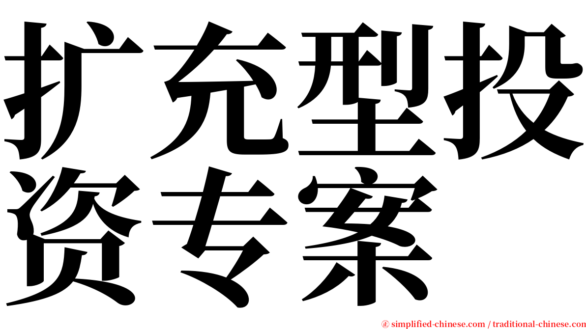 扩充型投资专案 serif font