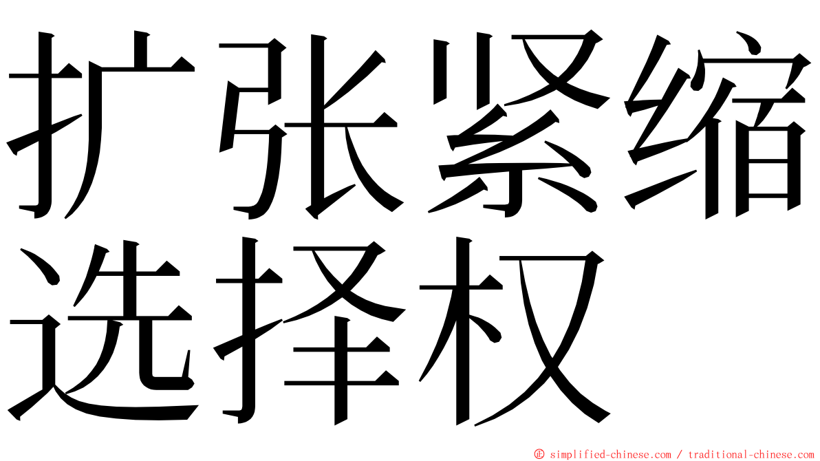 扩张紧缩选择权 ming font