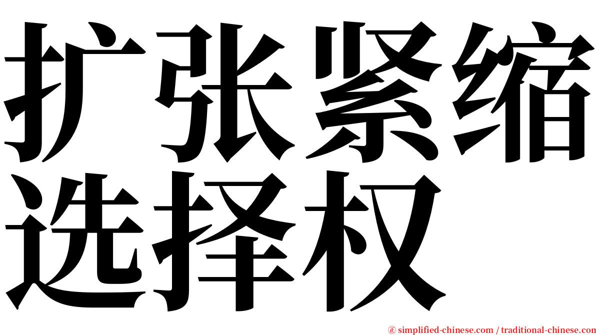 扩张紧缩选择权 serif font