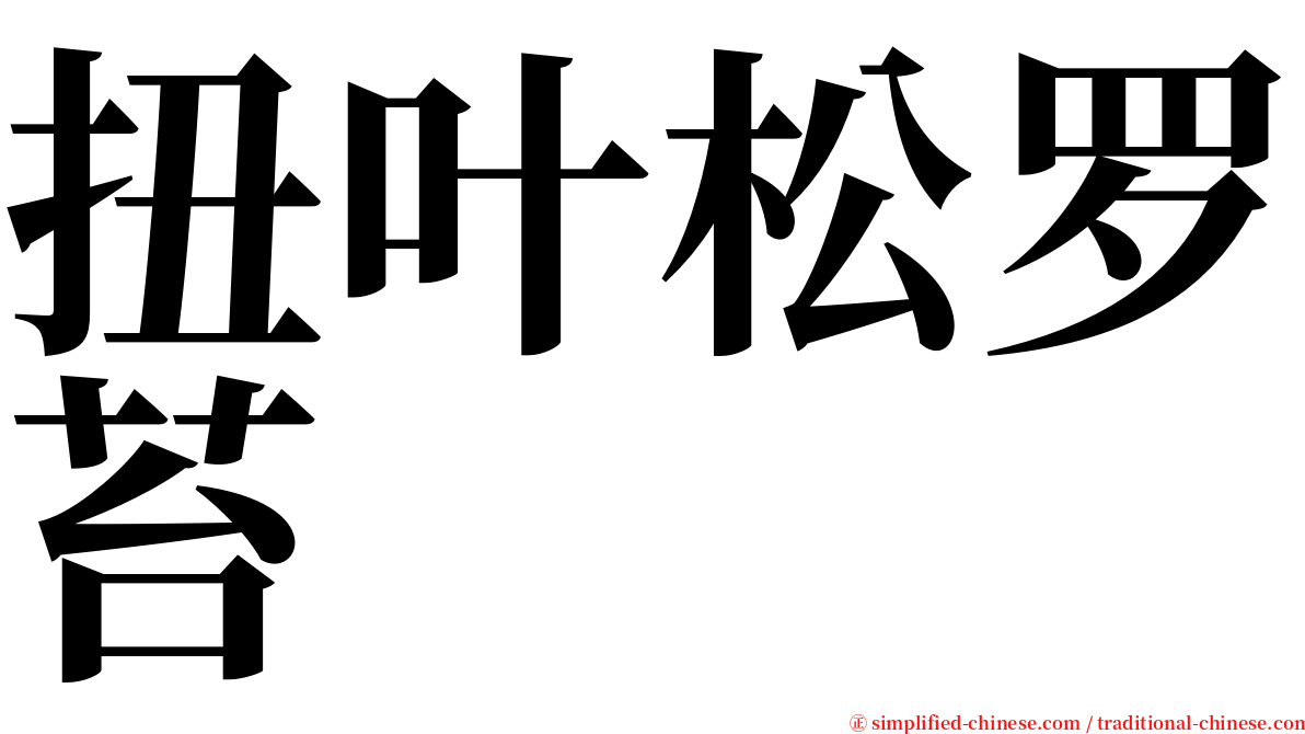 扭叶松罗苔 serif font