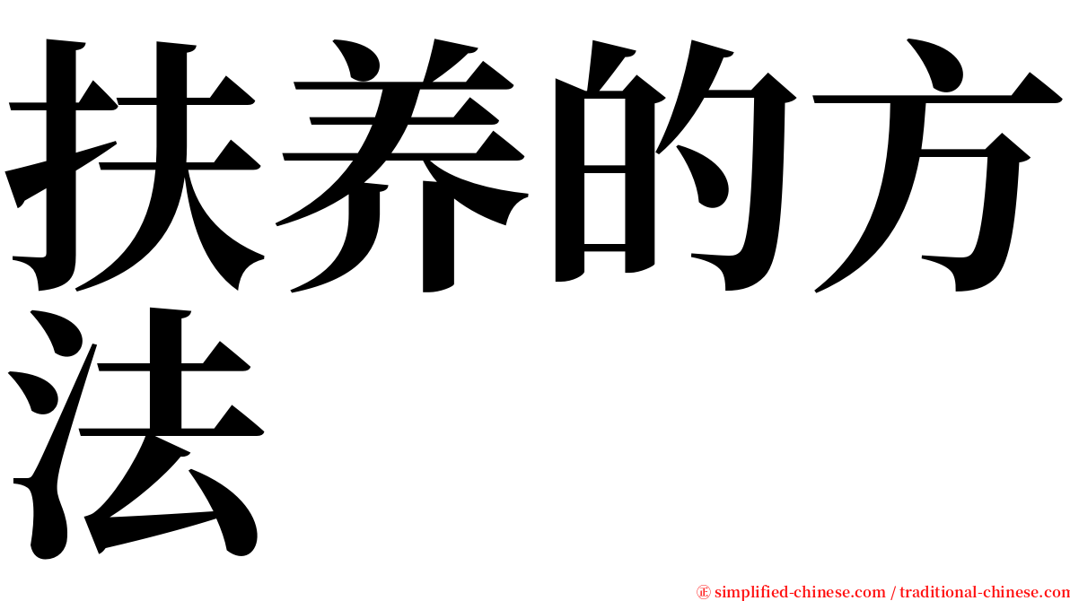 扶养的方法 serif font