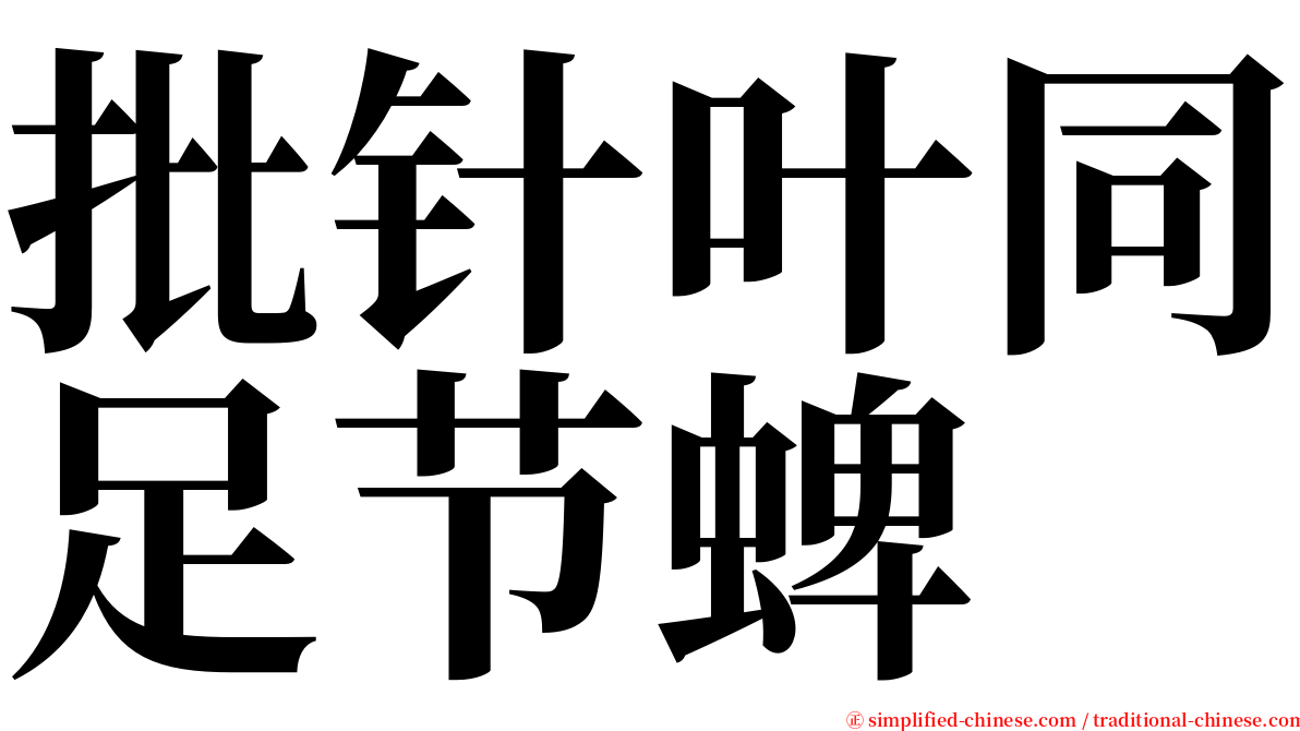 批针叶同足节蜱 serif font