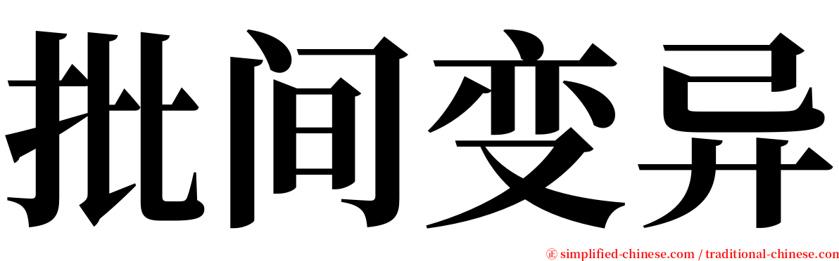 批间变异 serif font