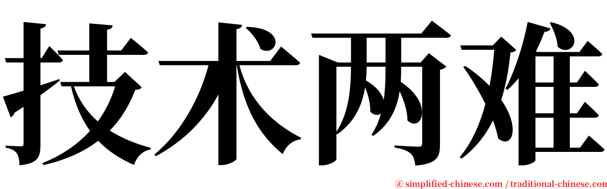 技术两难 serif font