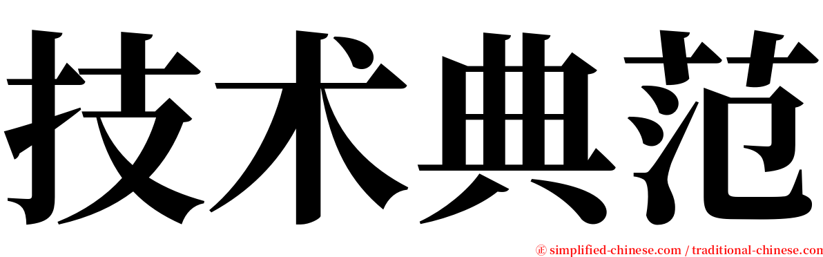 技术典范 serif font