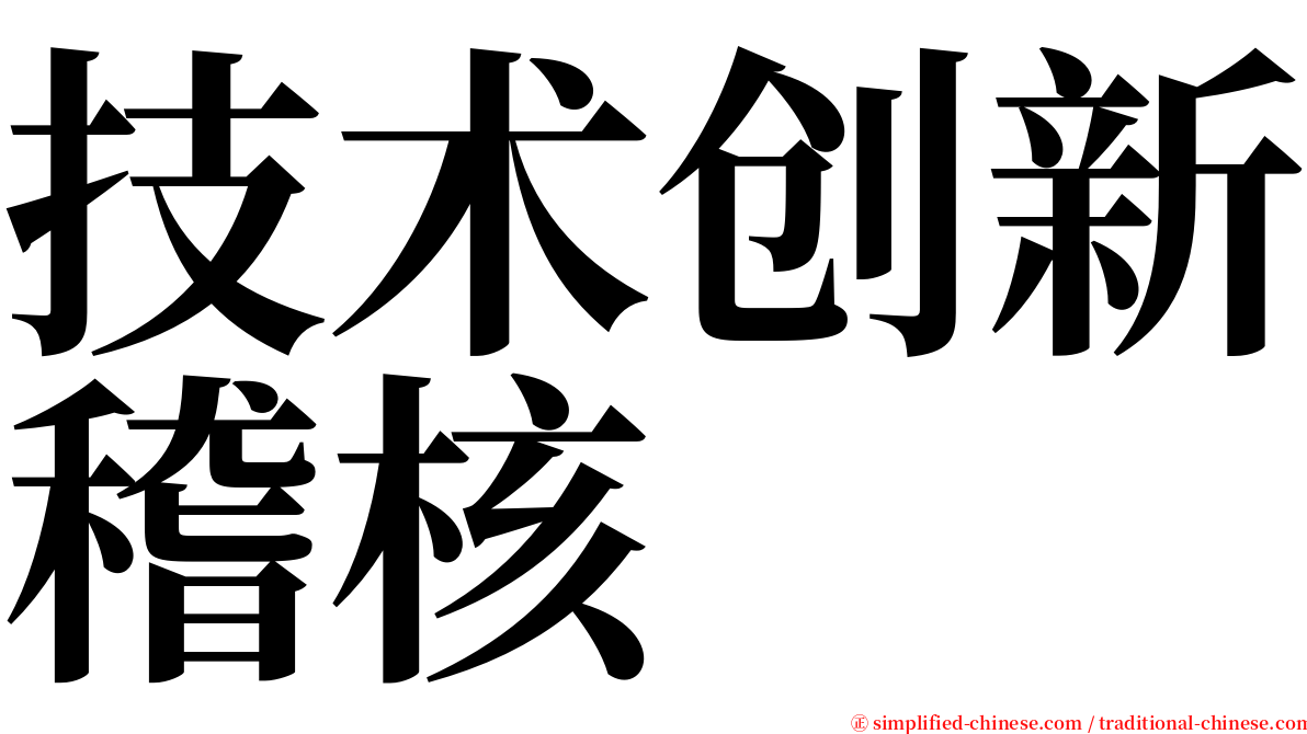 技术创新稽核 serif font