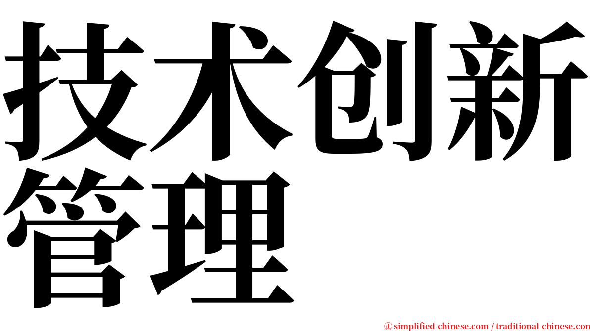 技术创新管理 serif font