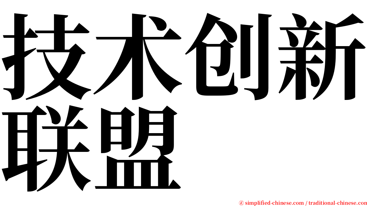 技术创新联盟 serif font