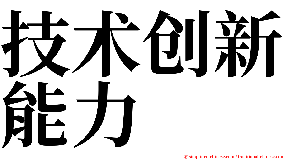 技术创新能力 serif font