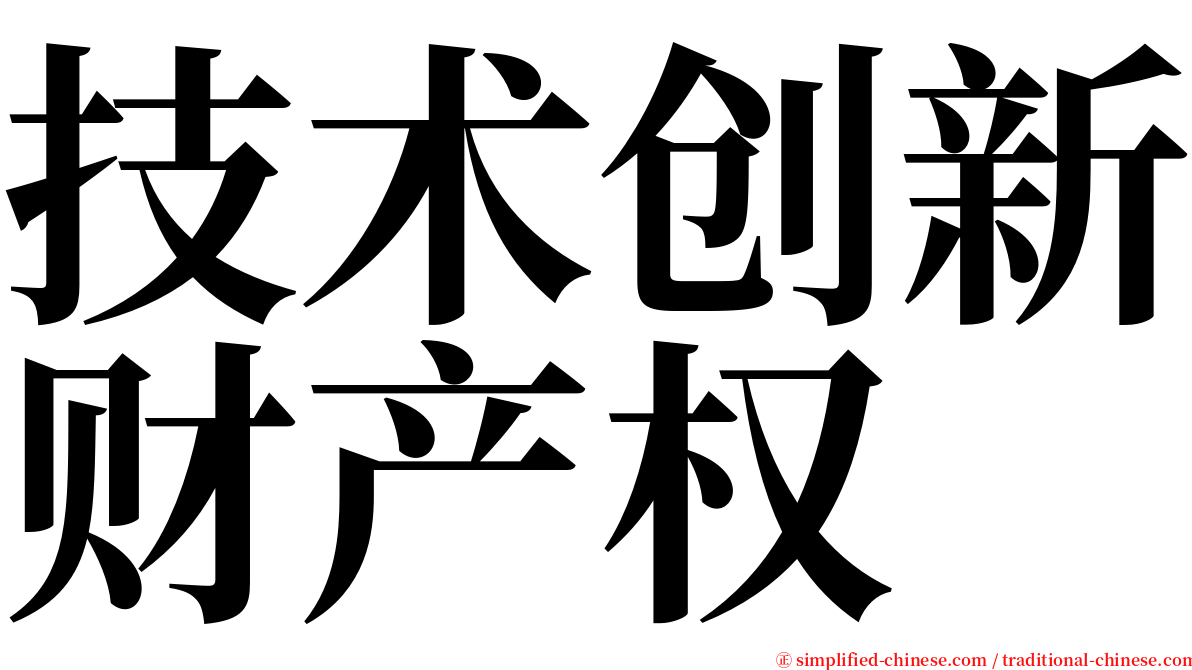 技术创新财产权 serif font