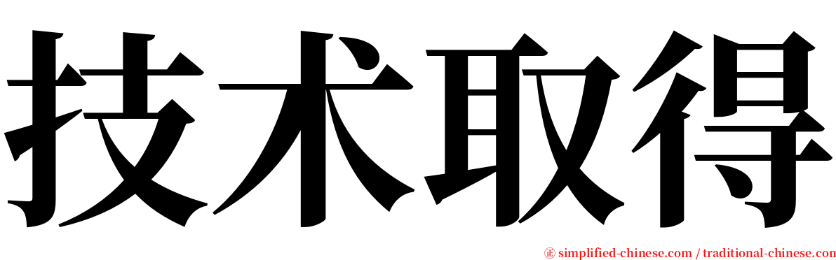 技术取得 serif font