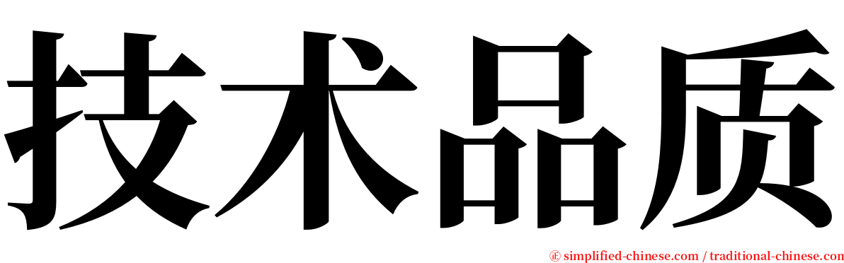 技术品质 serif font