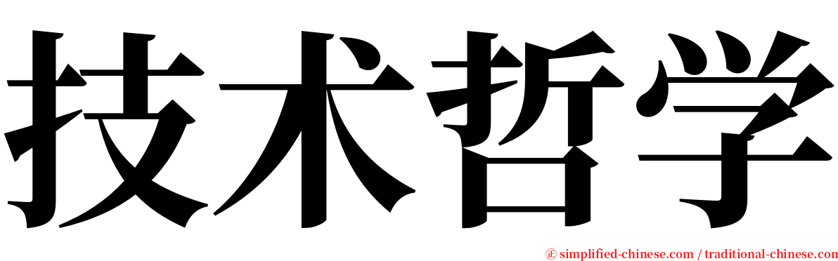 技术哲学 serif font