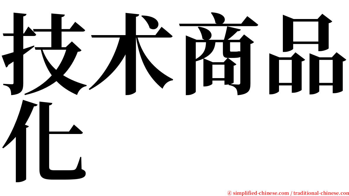 技术商品化 serif font