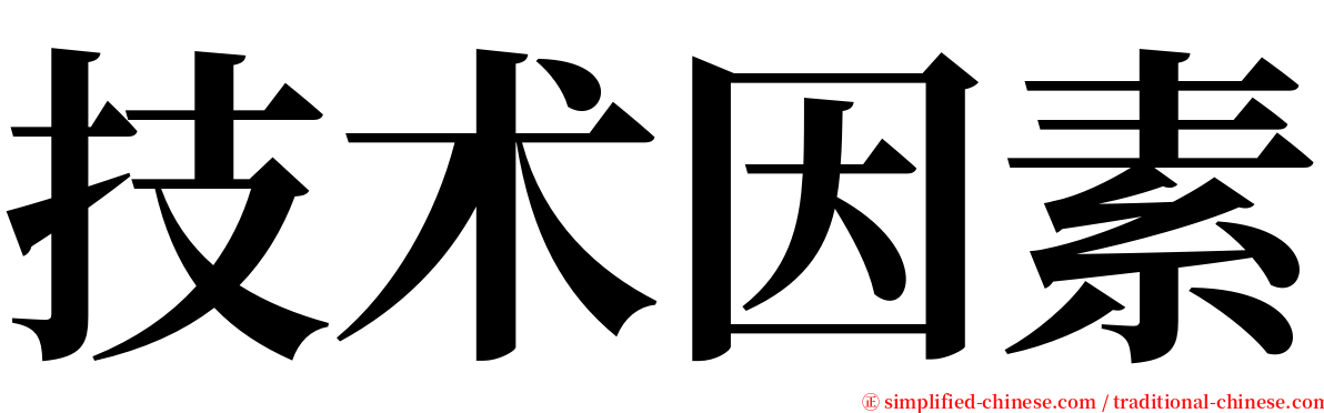 技术因素 serif font