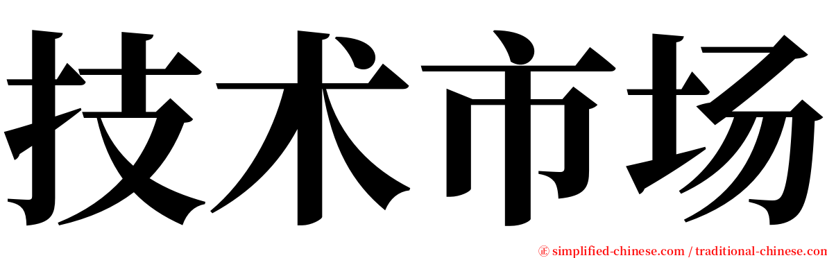 技术市场 serif font