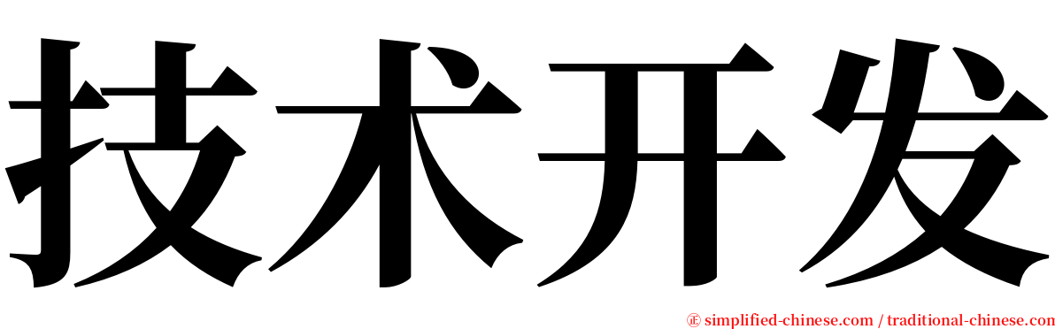 技术开发 serif font