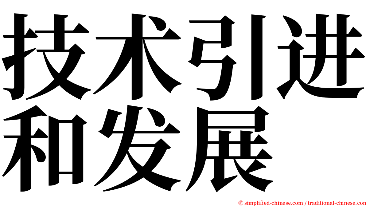 技术引进和发展 serif font