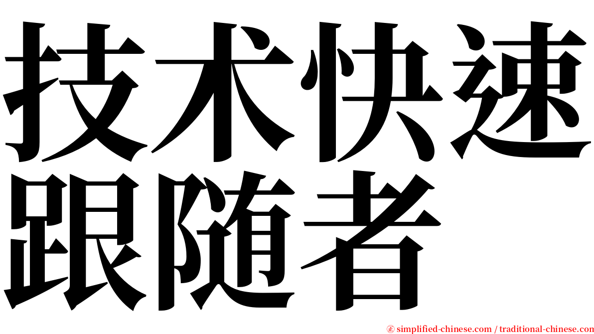 技术快速跟随者 serif font