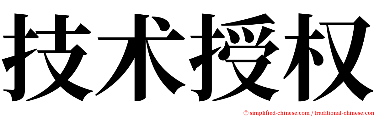 技术授权 serif font