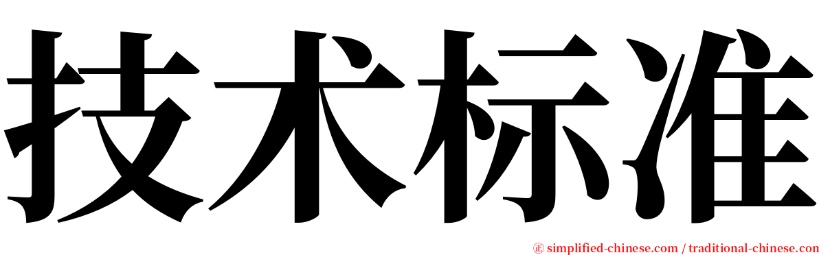 技术标准 serif font