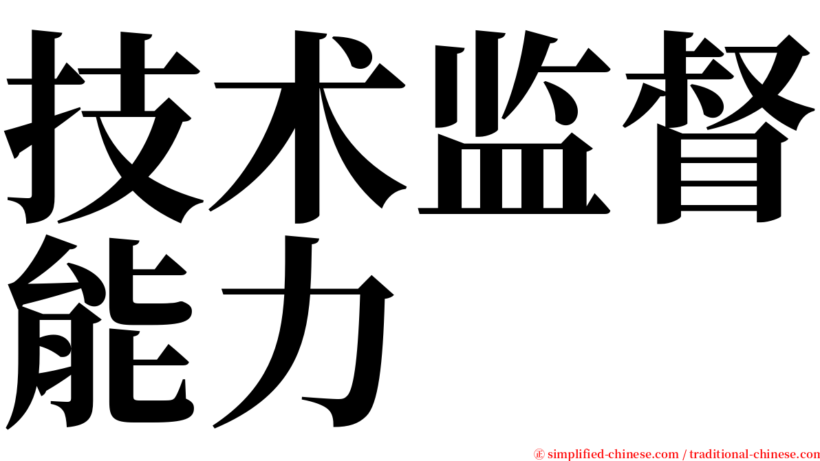 技术监督能力 serif font