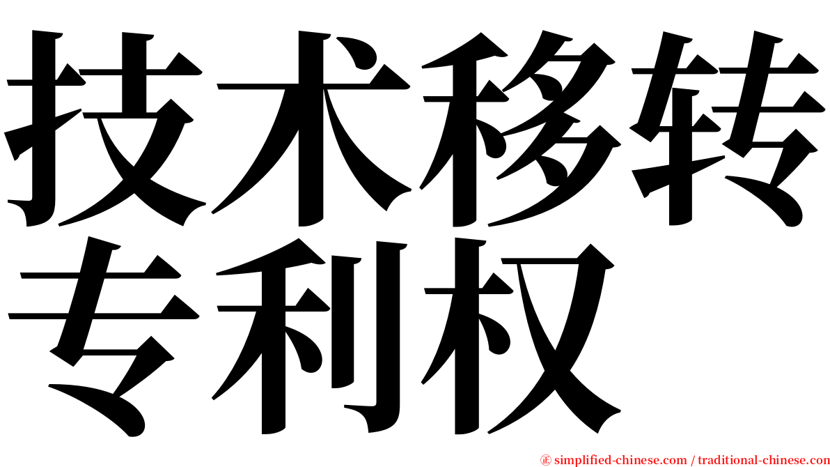 技术移转专利权 serif font