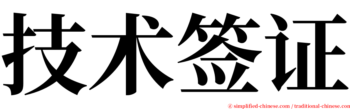 技术签证 serif font