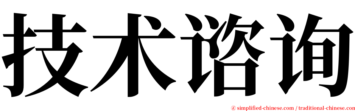 技术谘询 serif font