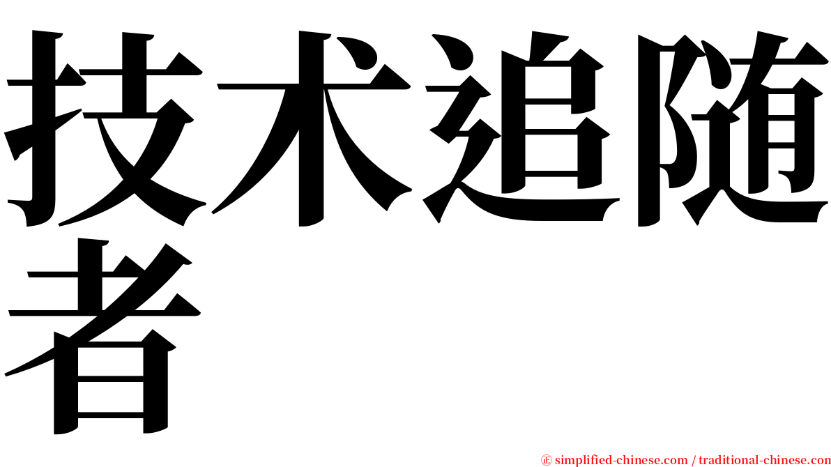 技术追随者 serif font