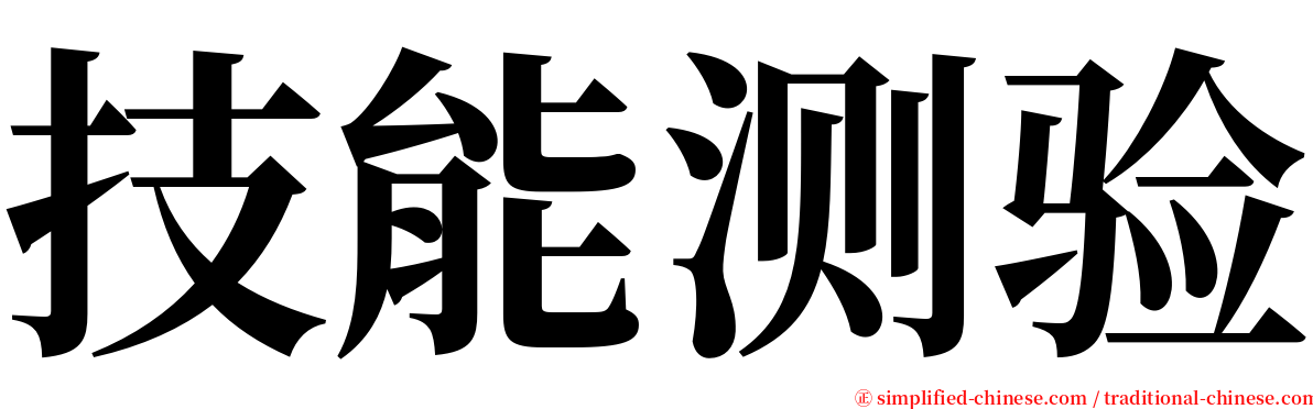 技能测验 serif font